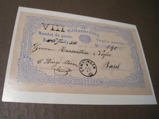 Italy Fancy monetary copy on Post Card (10-86)