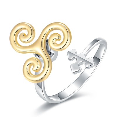 Breton Bague TRISKEL ajustable argent ou bronze Breton Teen Wolf Triple spirale Viking 