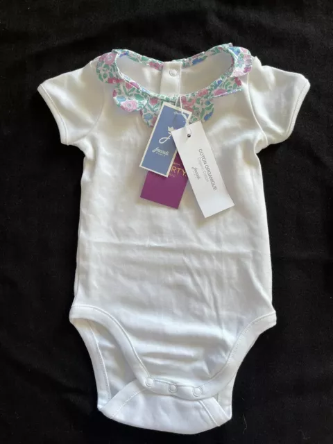 Jacadi (France) NWT Liberty Of London Floral Petal Collar Cotton Bodyshirt-3Mos