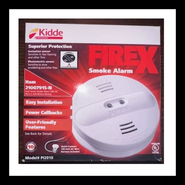 KIDDE FireX Smoke Alarm PI2010 Ionization & Photoelectric Sensors 21007915-N