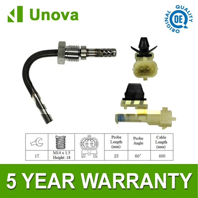 EXHAUST GAS TEMPERATURE Sensor Unova Fits Vauxhall Astra 1.7 CDTi 2