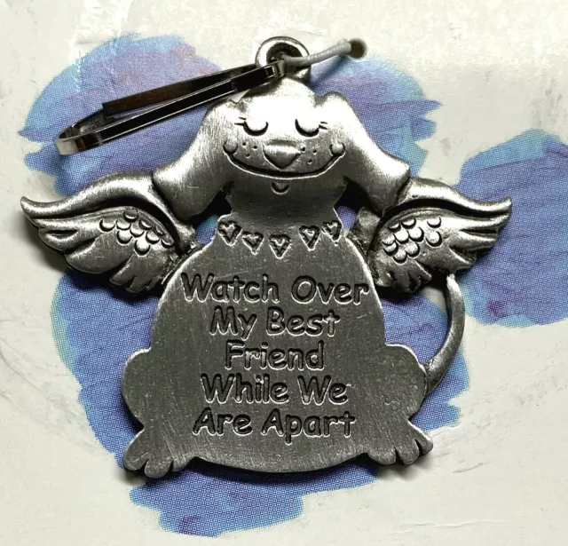 Dog Guardian Angel Collar Charm With Saying By FC in Pewter Made in USA NEW