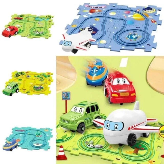 DIY Puzzle Track with Vehicle Rail Car Building Toys