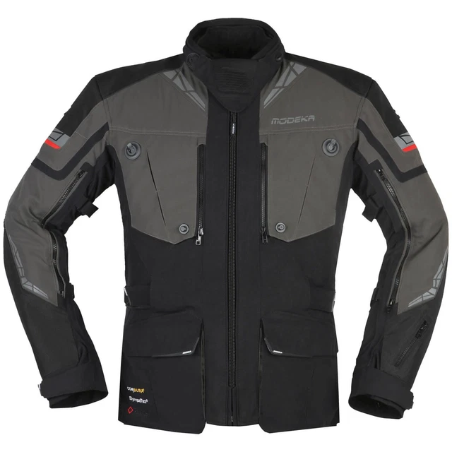 Veste Moto 3 En 1 Modeka Varus CE (AA) - Taille M, Couleur Olive Noir - Avec Protections épaules/coudes Et Doublure Thermique Amovible