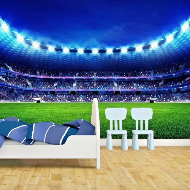 Football Stadium Pitch Sports Wallpaper Mural Photo Kids Bedroom Kitchen Poster