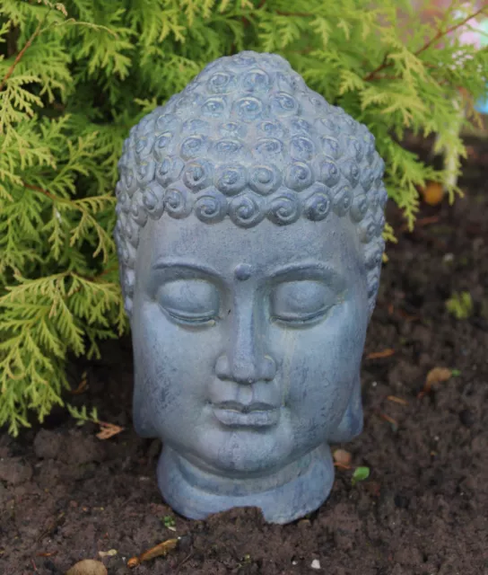 Buddha Head Sculpture Ornament indoor outdoor garden Home Decor Stone Ceramic