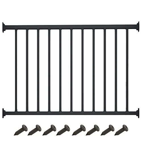 Metal Guard Rail Kit with Balusters and Brackets for Deck Porch Outdoor Metal Guard Rail Kit with Balusters and Brackets for Deck Porch Outdoor