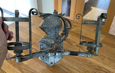 Antique Vintage Banksway Medieval Knight Shields Gothic Design Wall Light Lamp 2