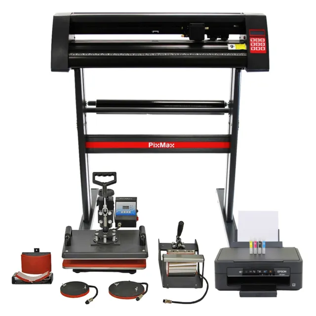 Vinyl Cutter Sublimation Printer 5 in 1 Heat Press Plotter Machine 28” Printing