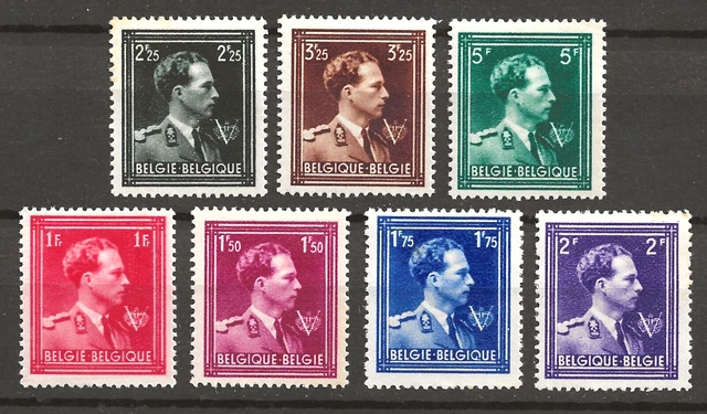Timbres Belgique - 1944 Roi Léopold III - N°690 à 696 - Neufs**