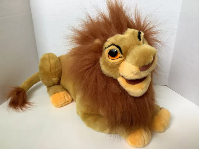 VINTAGE WALT DISNEY Lion King Mufasa Plush Puppet 22” Stuffed Animal ...