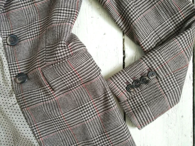 H&M MAGNIFIQUE Veste A Carreaux Prince De Galles Détails