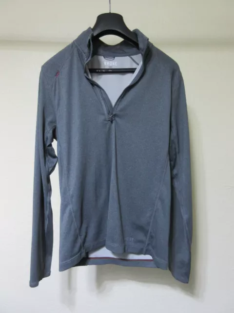 RHONE Men's Gray Sequoia 1/4 Zip Pullover Top - Small