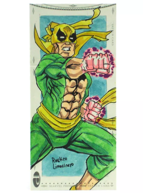 2014 Marvel Premier Iron Fist Sketch Card Rustico Limosinero Upper Deck Hinge UD