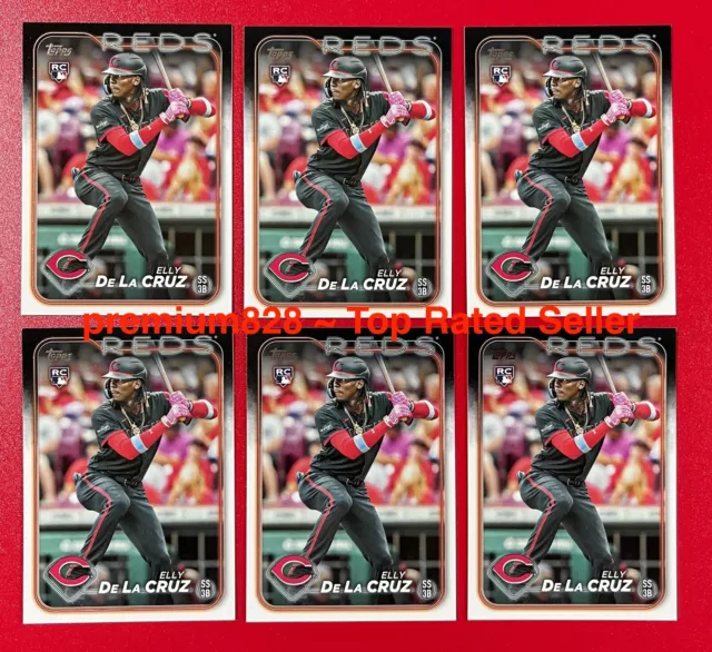(X6) 2024 TOPPS Series 1 ELLY DE LA CRUZ Cincinnati Reds rc 141 Rookie