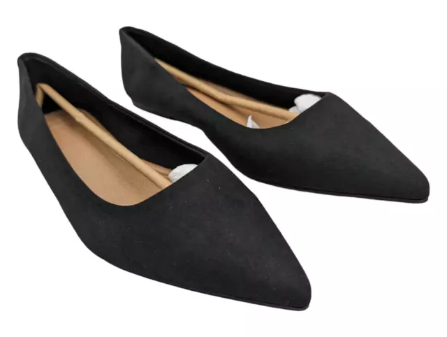 ASOS DESIGN Lucky pointed ballet flats in black Us size 8