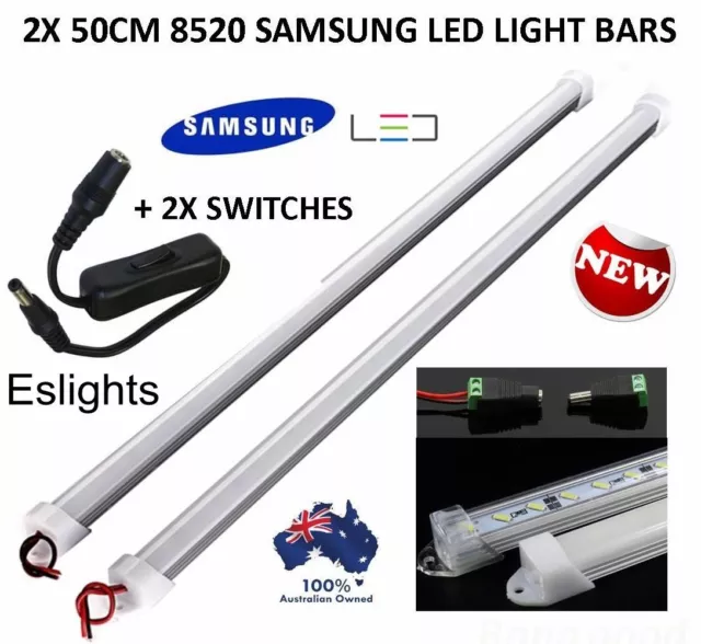 2X 50Cm 8520 12V Dc Led Strip Light Bar Camping Caravan 4Wd Camping Boat Tent