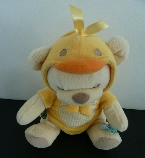 X5. DOUDOU PELUCHE OURS FISHER PRICE NATURE BEARRIES POUSSIN CANARD JAUNE 19cm 2