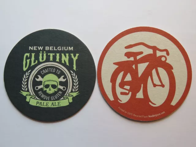 Beer Brewery Coaster ~ NEW BELGIUM Brewing Co Glutiny Pale Ale ~ Ft Collins, Co