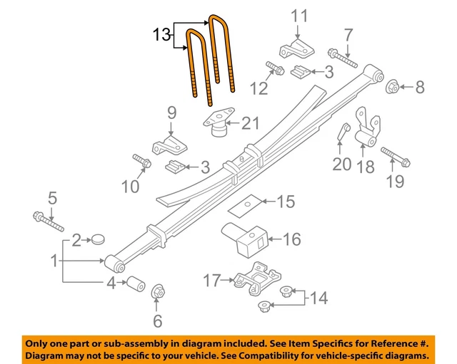 FORD OEM 1116 F250 Super Duty Rear SuspensionUbolt BC3Z5705G EUR 22