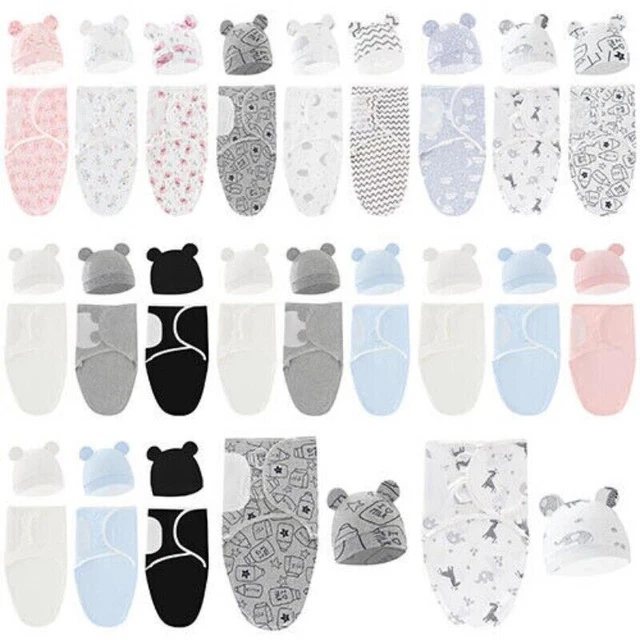 3XPACK 100 COTTON Baby Swaddle Wraps 03 Months Swaddle Wrap for New