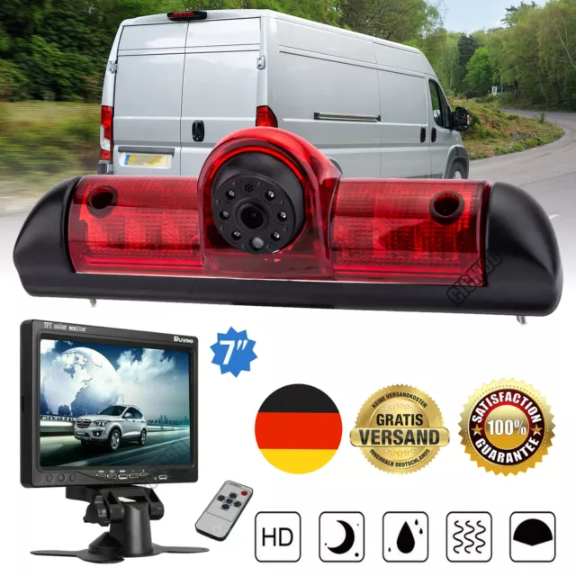 7" Monitor mit Bremsleuchte Rückfahrkamera Für Citroen Jumper Fiat Ducato Boxer