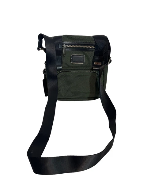 Tumi Alpha Bravo Barstow Crossbody Bag Green Nylon Travel Small Mens Bag 12