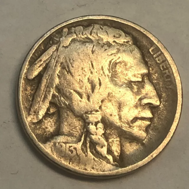 1913 Fine type 1 (on mound) Indian Head BUFFALO NICKEL. #q23