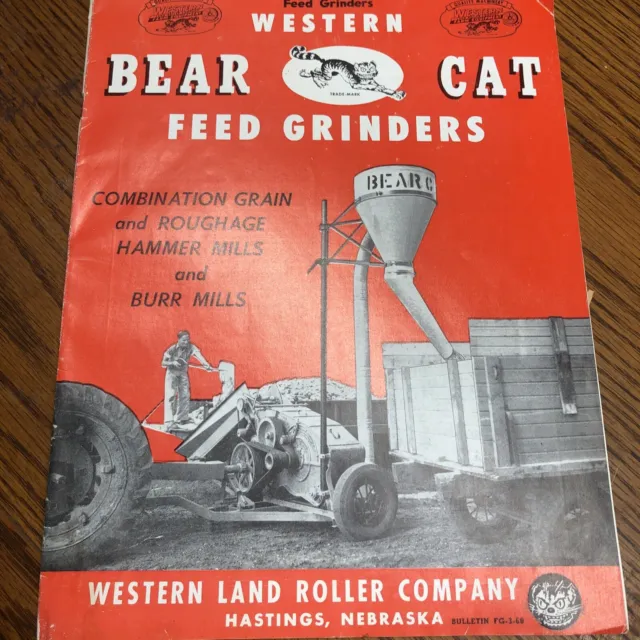 Vintage 1940s Western Bear Cat Feed Grinders Dealer's Brochure