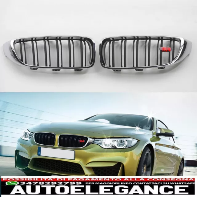 griglia reni cromata opaca con emblema griglia radiatore per bmw serie 4 f32 f33