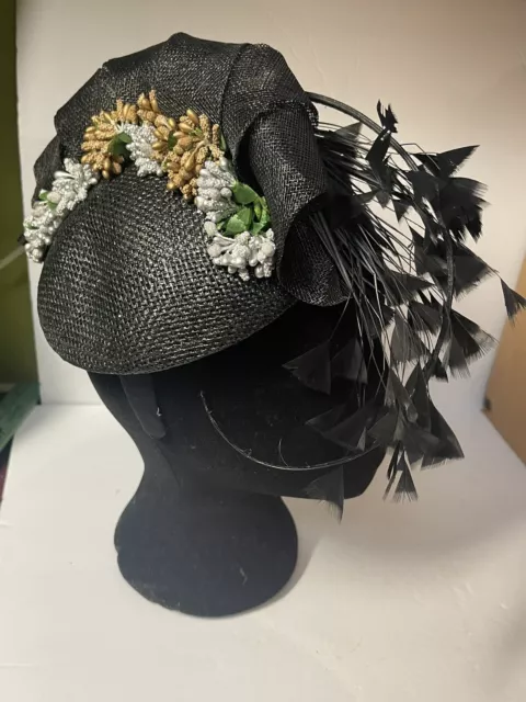 Kentucky Derby Black Fascinator No Brand fancy formal dress church wedding ascot