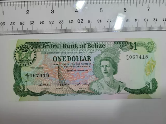 🇧🇿 Belize 1 dollar 1987  P-46c  UNC banknote 061222-16