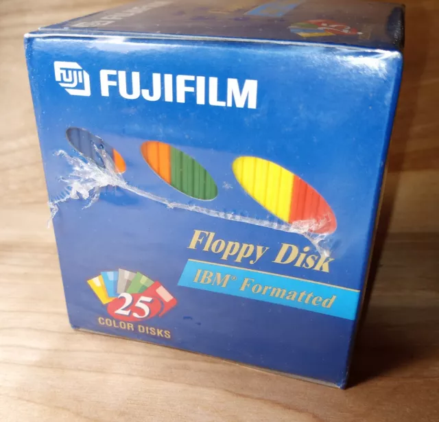 New Old Stock Fuji Film Floppy Disks 1.44 MB 25 Unopened Box