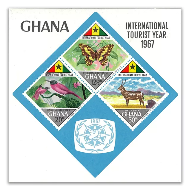 Ghana 1967 International Tourist Year Stamp Mini Sheet SG 496 MUH 13-11