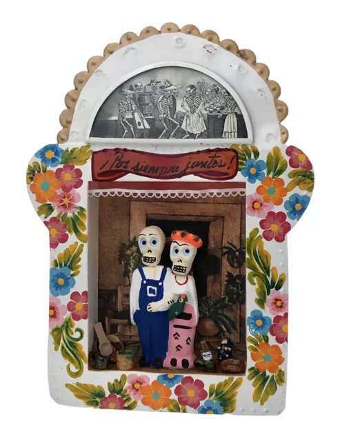 Day of the Dead Tin Nicho Shadowbox with FRIDA & DIEGO, Mexican Folk Art