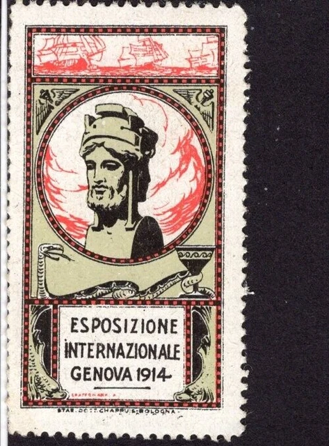 Aschenputtel Briefmarken - Italien Genua 1914 Internationale EXPO 33x55mm
