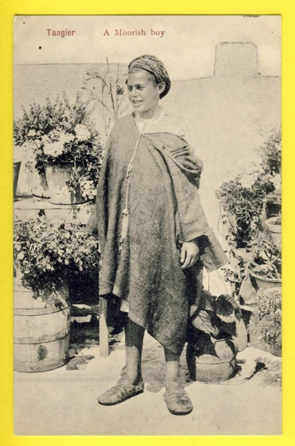 CPA Ecrite en 1913 MAROC TANGIER TANGER  A MOORISH BOY Un GARÇON MAURE Gibraltar