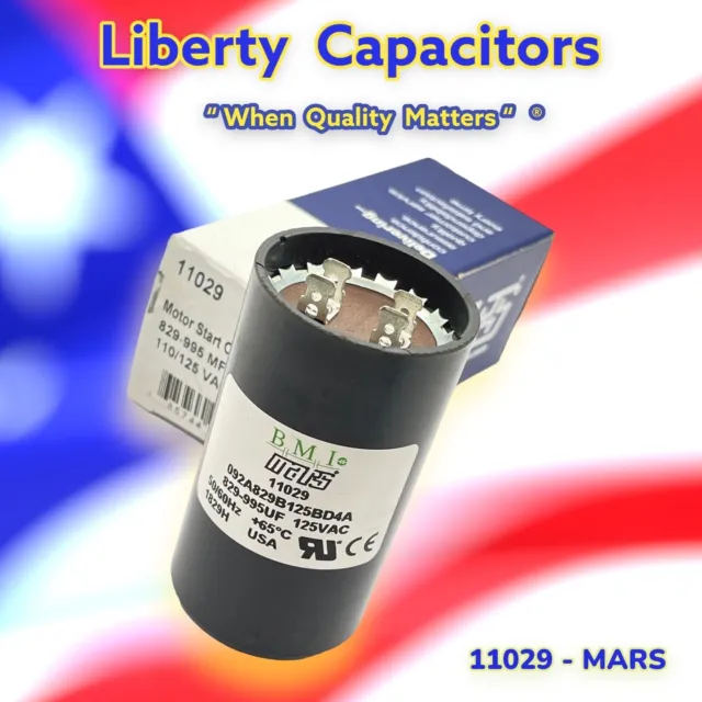 Motor Start Capacitor 829-995 uF MFD 110 / 125 VAC MARS 11029 BY LIBERTY CAPS