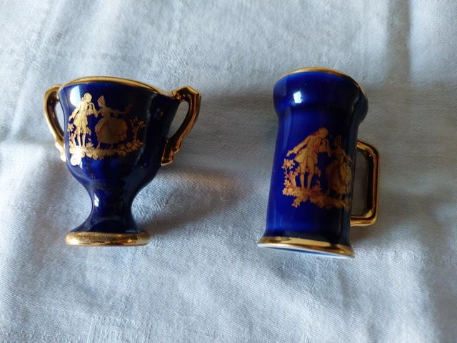 Lot De 4 Miniatures Porcelaine Fragonard - Scènes Galantes - Objets De Vitrine - XXème