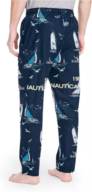 Nautica mens Soft Woven 100% Cotton Elastic Waistband Sleep Pajama Pant 3