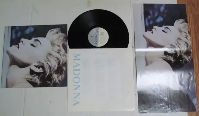 Madonna-True Blue-Original Sire Records 25442-1-Poster-Lyric Inner Sleeve-Lp