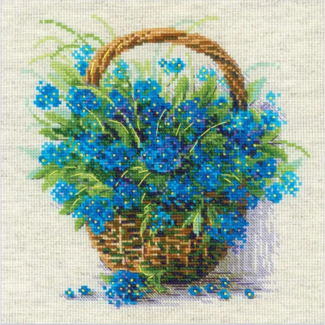 Cross-stitch kit Forget Me Not IN One Basket 2170 Riolis 22 X 22 CM
