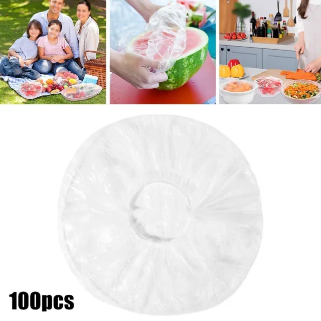 100PCS JETABLE NOURRITURE Emballage Élastique Cling Anti-poussière