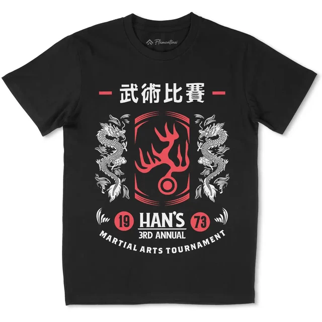 Hans Tournament Sport T-Shirt Dragon Martial Arts Kung Fu Enter Competition D188