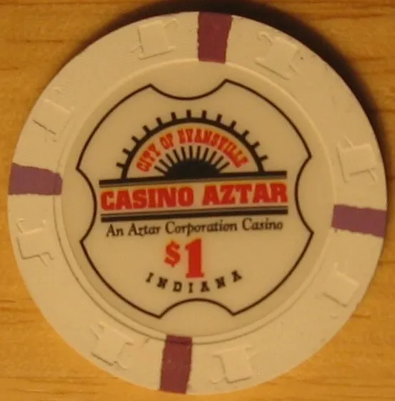 Casino Aztar $1 Poker Chip Evansville Indiana