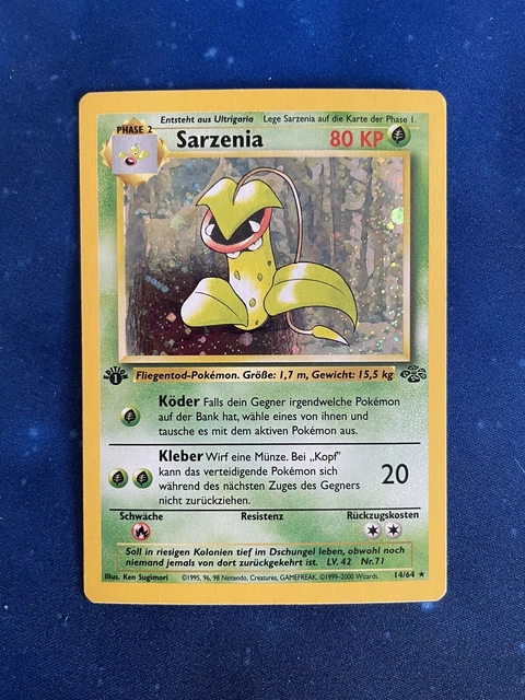 Pokemon Sarzenia 1st Edition Jungle WOTC Holo Near Mint SWIRL Deutsch! Neu 14/64