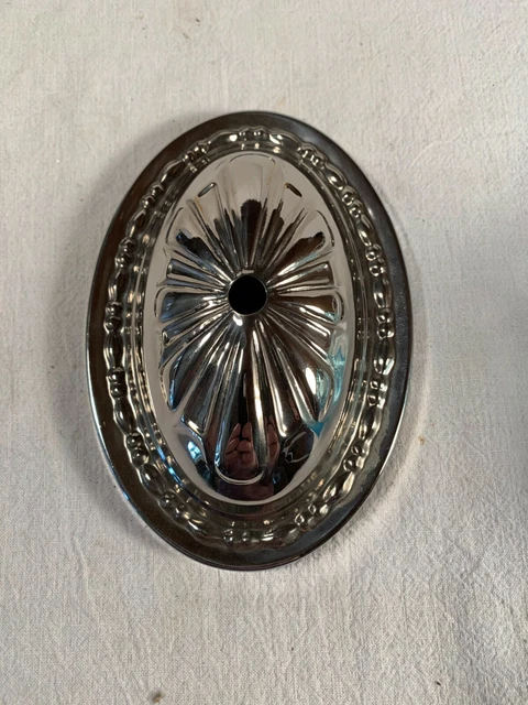 Embossed Polished Nickle over Brass Sconce Backplates 6&1/8in tall