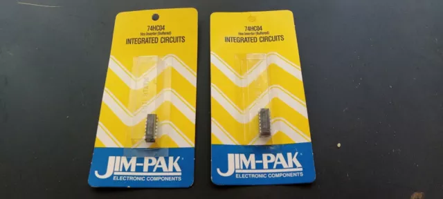 Lot of 4 Jim-Pak Integrated Circuits 74HC04N Hex Inverter ( Buffered )