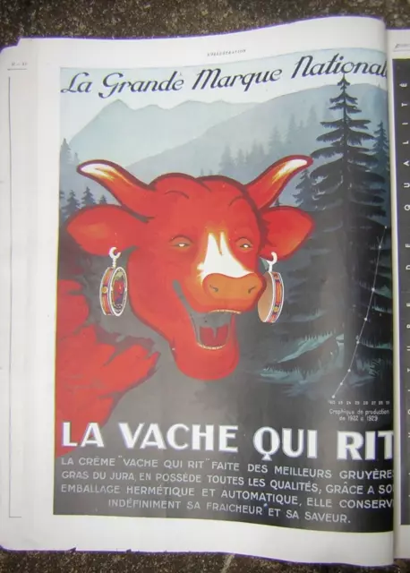 affiche publicitaire la vache qui rit ancienne 1929 signée benjamin rabier rare
