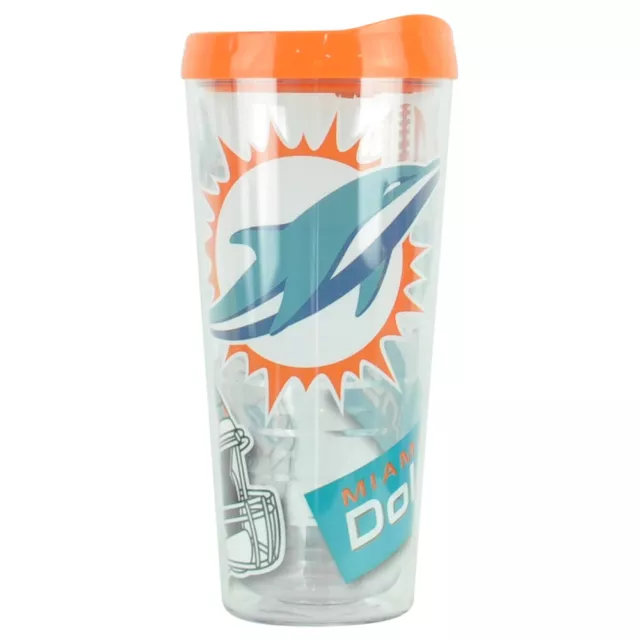 NFL Miami Dolphins Football 22oz Tervis Allover Classic Tumbler Cup Sports Fan